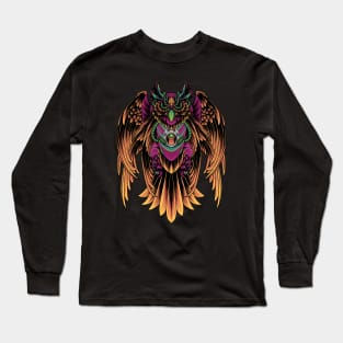 Owl cyborg Backprint Long Sleeve T-Shirt